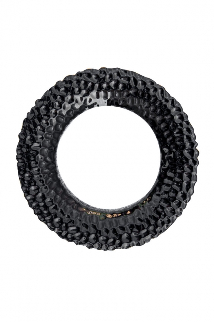Decorative black round mirror frame