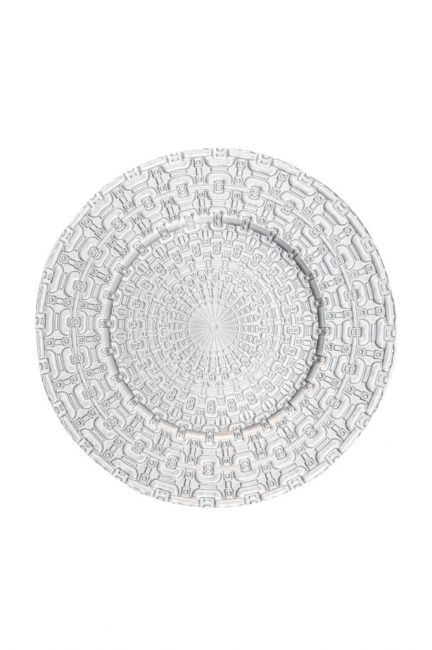 Intricate patterned white plate