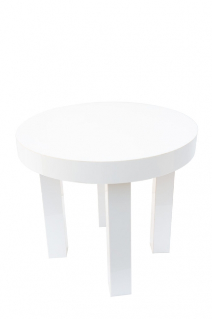White round table with four legs