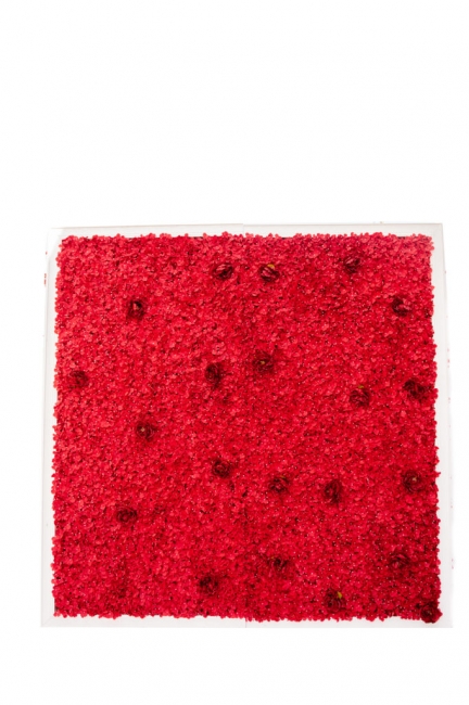 Bright red decorative textile design