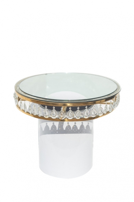Elegant round glass table design