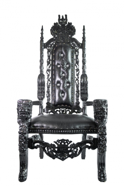 Elegant high-backed black throne chair