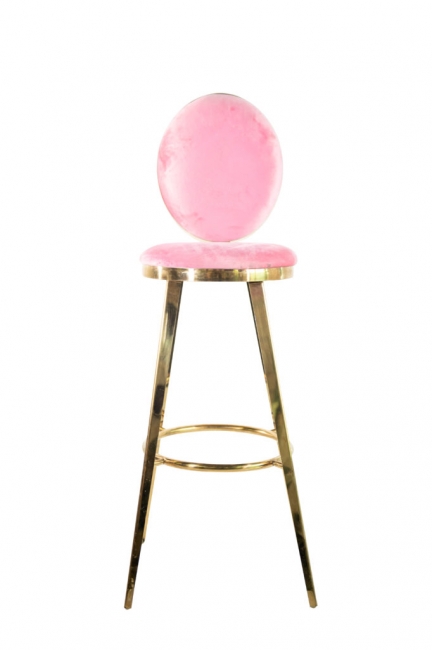 Elegant pink and gold bar chair