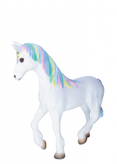 Colorful-maned unicorn figurine
