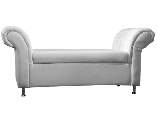Stylish white bench with metal legs