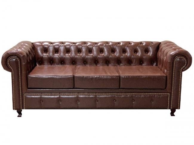 Classic tufted leather couch