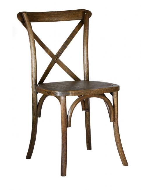 Wooden chair with cross back design