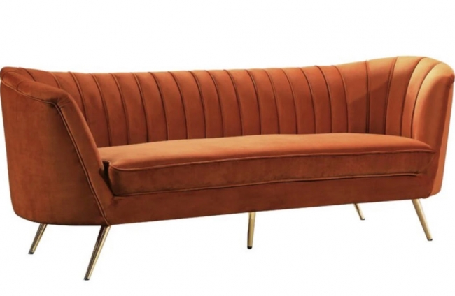 Mid-century modern orange couch
