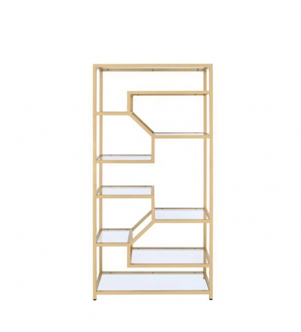 Contemporary display shelf with glass panels