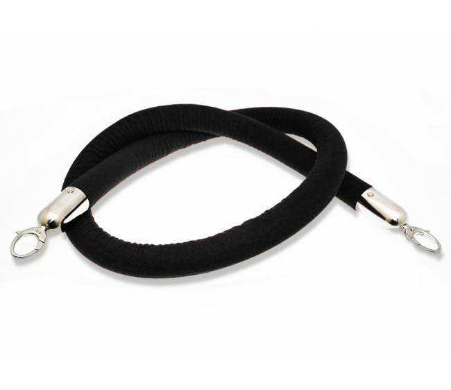 Black shoulder strap with metal clasps