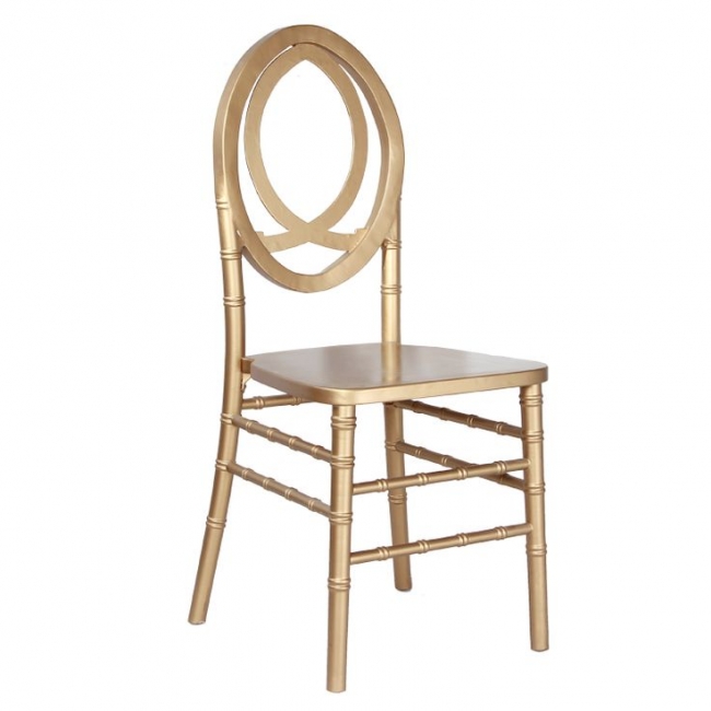 Gold decorative chair with oval back