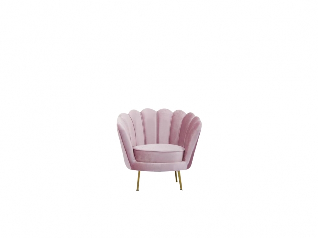 Pink velvet chair with gold legs