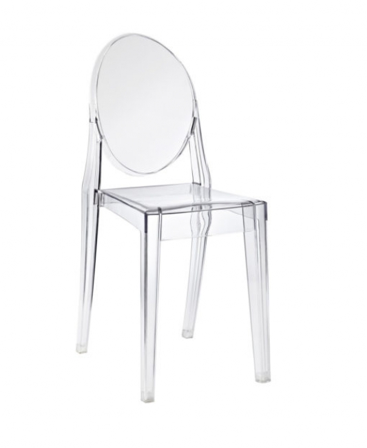Minimalist clear plastic chair