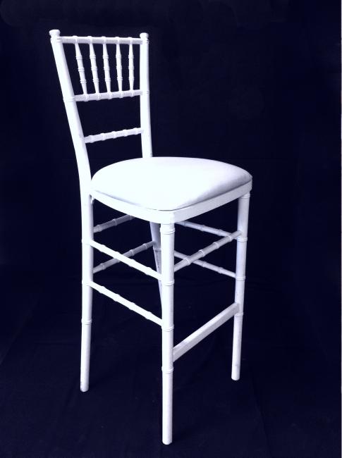 Stylish white bar stool, classic design.