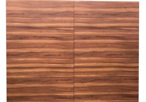 Brown wood cabinet with textured finish