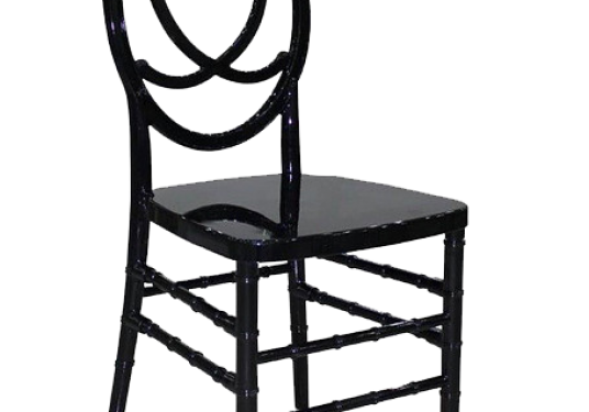 Glossy black chair on black background