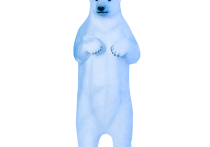 Minimalist polar bear figurine display