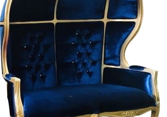 Luxurious velvet and gold accent chair