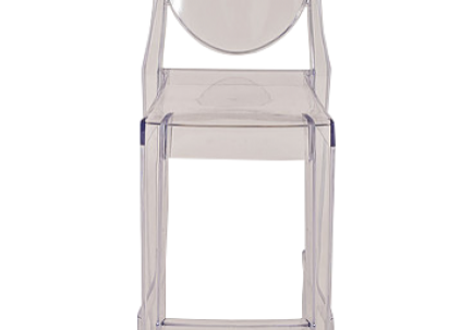 Transparent modern chair on black background