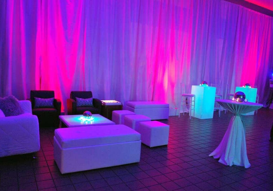 Vibrant lighting in event space