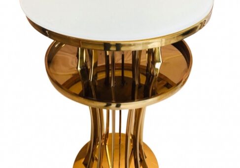 Elegant gold and white accent table