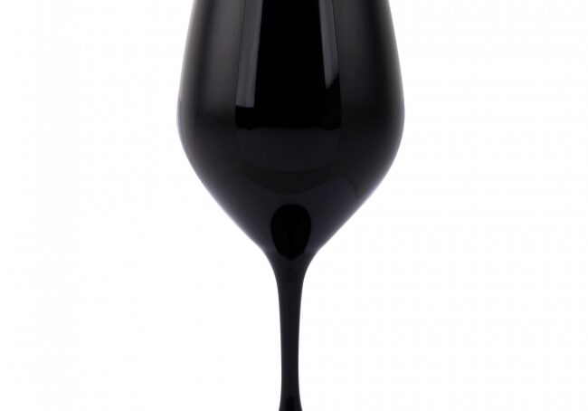 Elegant black glassware, stemmed design