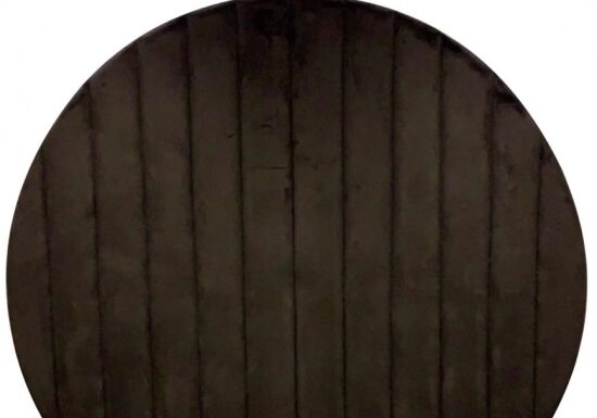 Dark wood circular entryway
