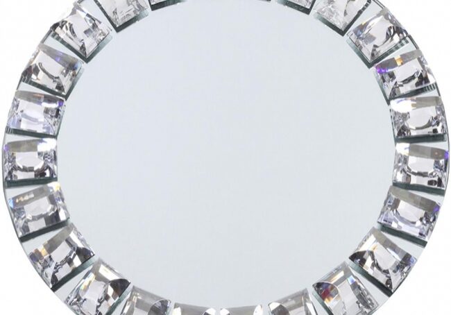 Circular mirror with decorative edge
