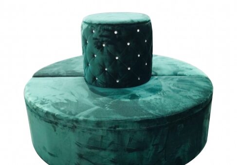 Plush green velvet chair with back support