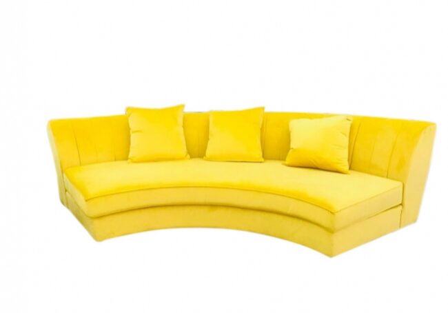 Modern yellow velvet sofa design