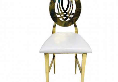 Modern chair with metallic finish