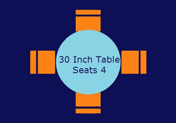 Circular table with four chairs illustration