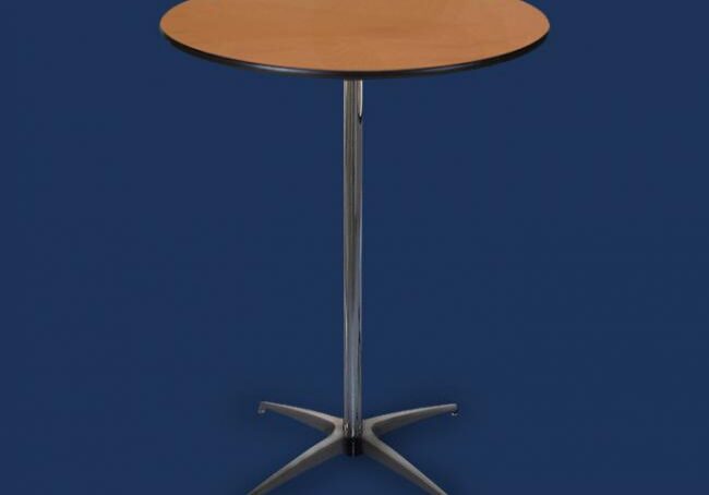 Tall bistro table on blue background