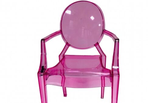 Modern pink acrylic armchair