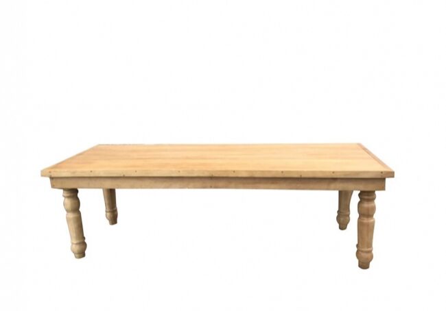Rustic wooden table on white background