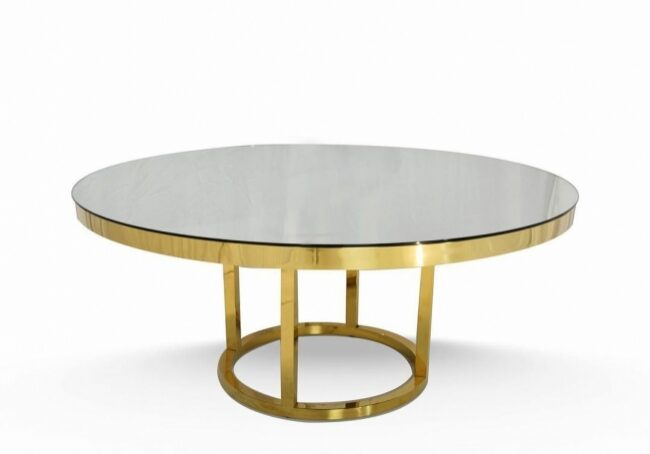 Modern circular table with metallic frame