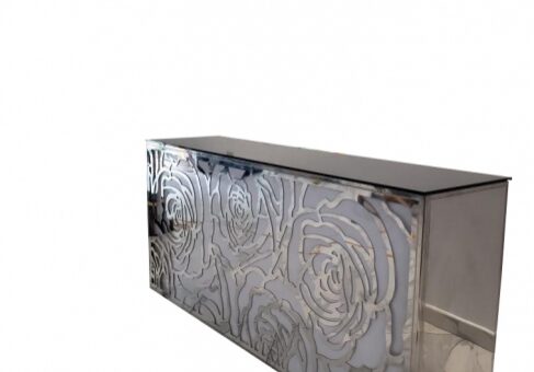 Stylish metallic floral console table