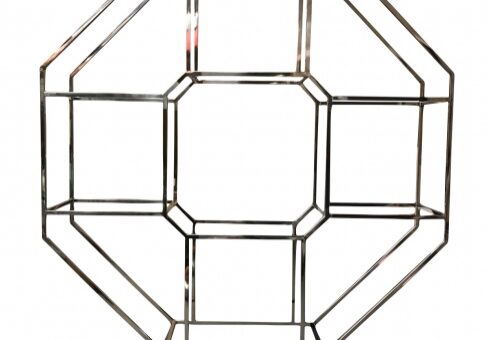 Octagonal metal shelf structure