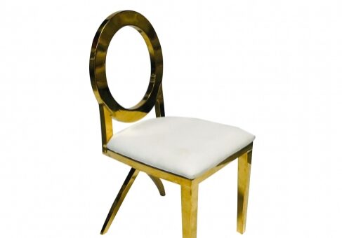 Modern gold chair with round back