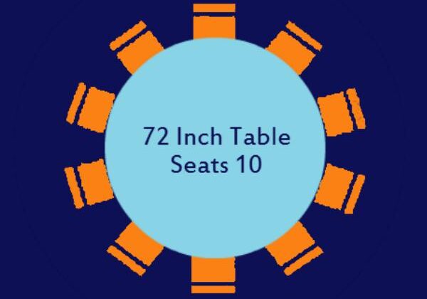 Circular table with ten chairs