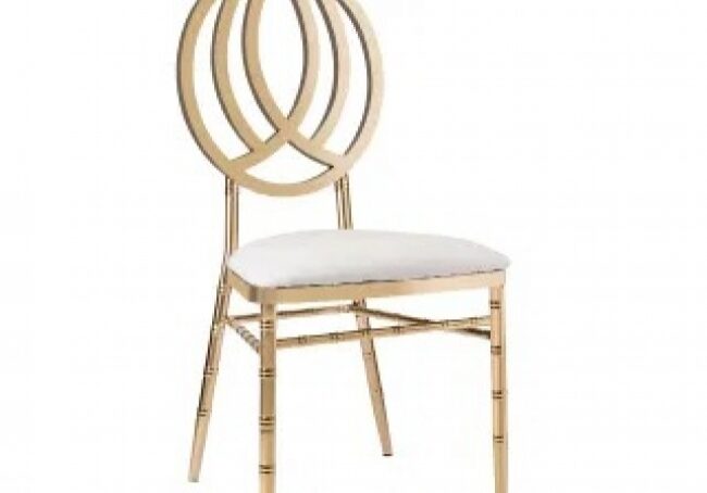 Stylish chair featuring gold circular design