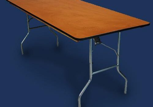 Rectangular table with metal legs