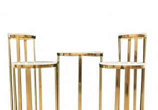 Modern gold stools and table set