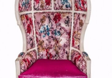 Floral upholstered vintage dome chair