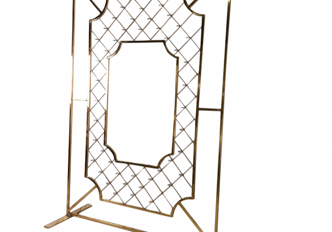 Gold geometric frame with intricate pattern
