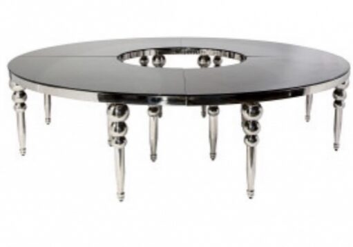 Circular metal table design