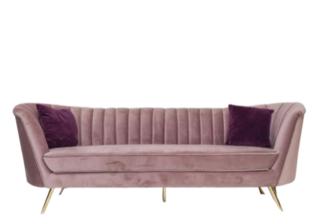 Elegant sofa with gold legs