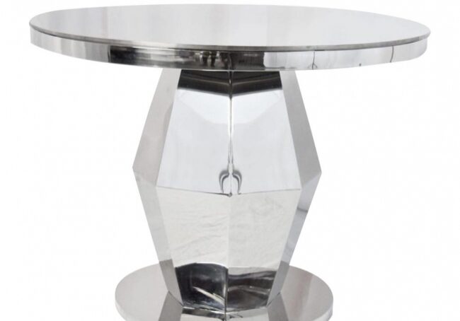 Modern silver pedestal table
