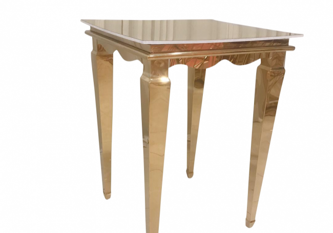 Luxurious gold table on white background