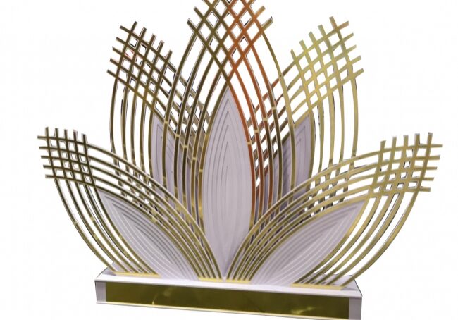 Elegant gold and white lotus design